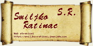 Smiljko Ratinac vizit kartica